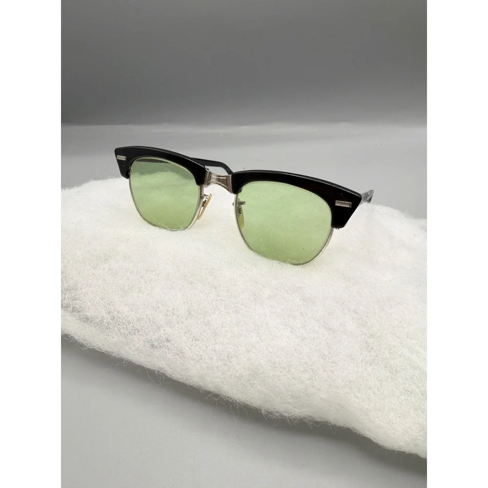 True Vintage WELSH Eyeglass/Sunglass Frames‎ Brow-Line Horn Rimmed 1950s green